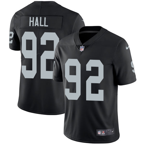 Nike Raiders #92 P.J. Hall Black Team Color Men's Stitched NFL Vapor Untouchable Limited Jersey - Click Image to Close
